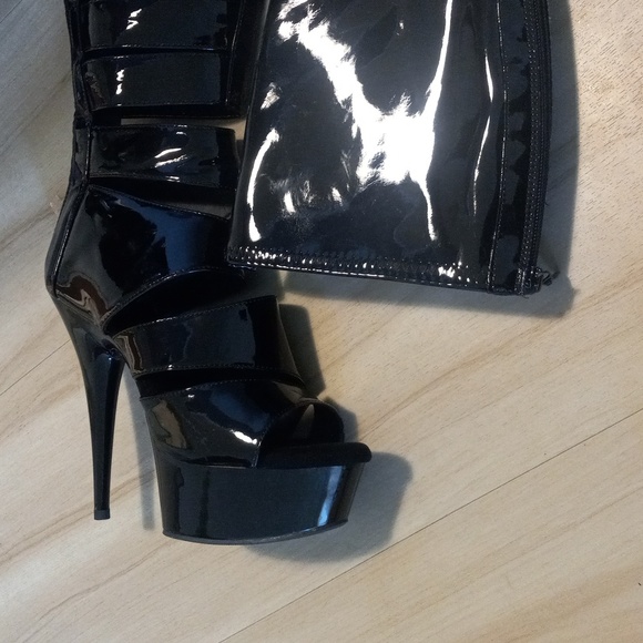 Pleaser Cut-out Gladiator Stiletto Boots - Picture 11 of 12